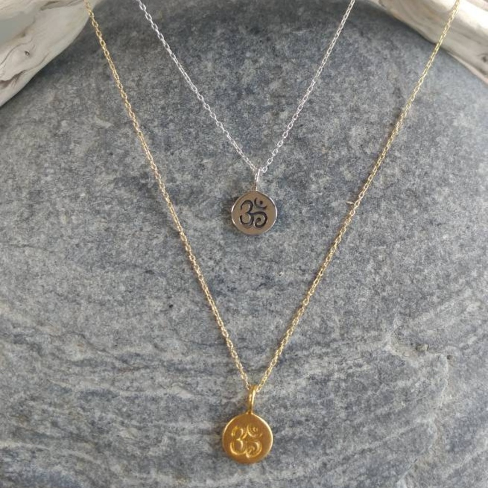 🌹Tiny ohm, silver or 14k gold filled necklaces